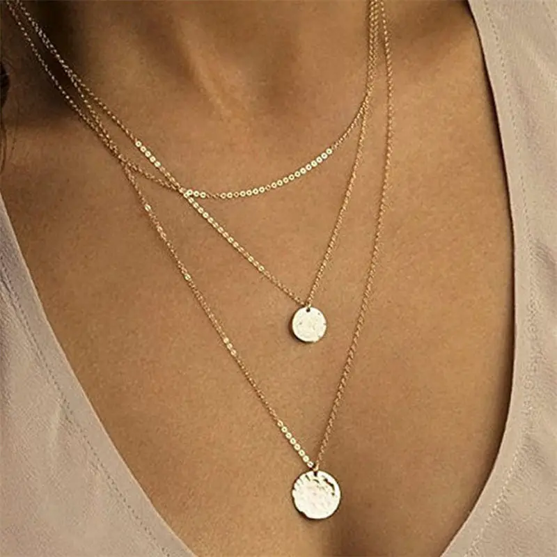 Богемное ожерелье с кристаллами и звездами блестками кулоном в виде монет
