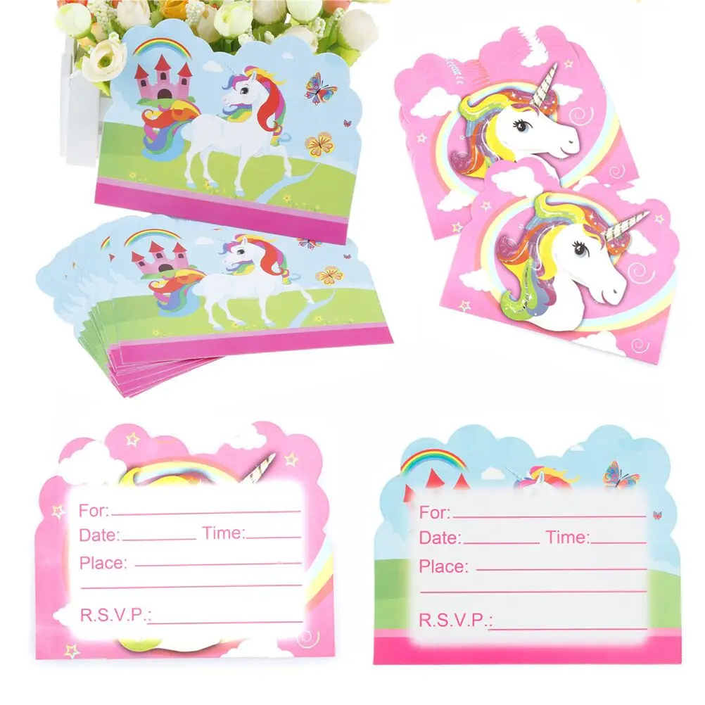 Вечерние украшения на день рождения 10 шт./лот с рисунком единорога вечерние