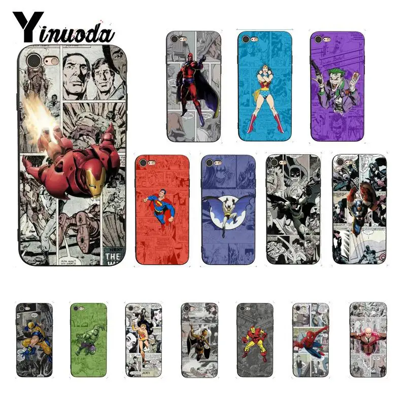 Чехол для телефона Yinuoda Marvel DC с человеком-пауком Бэтменом Железным человеком iPhone 8