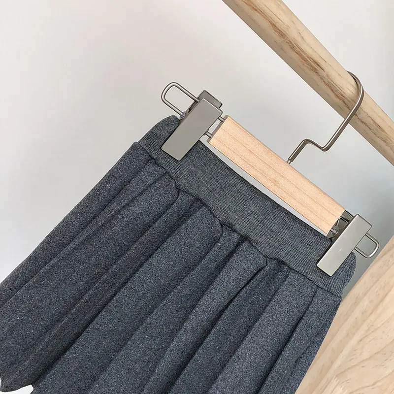 

DFXD New Autumn Winter Kids Girl Pleated Wool Skirt England Style Princess Baby Chidlren Skirts 2-8Years