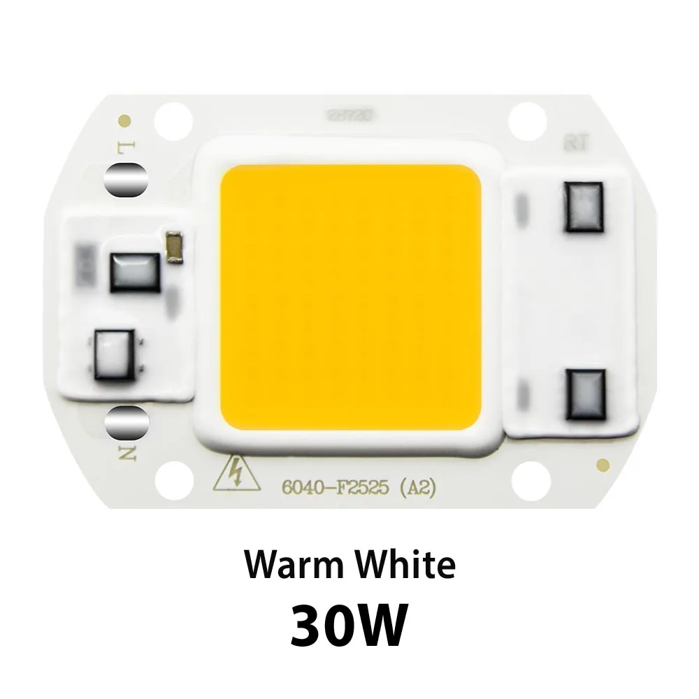 30Watt Warm White Hontiey светодиодный COB теплый белый 220V 110V умная ИС(интеграционная схема) нет необходимости в драйвере, 20 Вт, 30 Вт, 50 Вт, ручная сборка на открытом воздухе роста рассады растений освещение - Испускаемый цвет: 30Watt Warm White