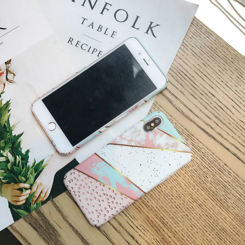 POBLU для iphone X Модный чехол телефона карамельного цвета с мрамором 6S 7 8 Plus Забавный