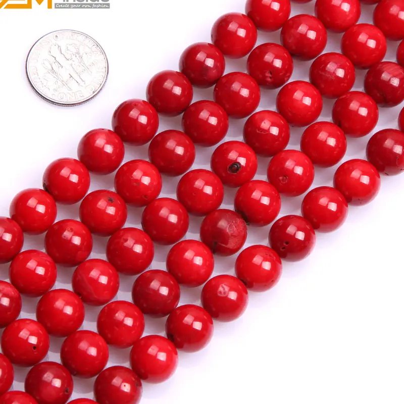 Камень внутри 2 25 мм окрашенные цветные круглые красные коралловые бусины для
