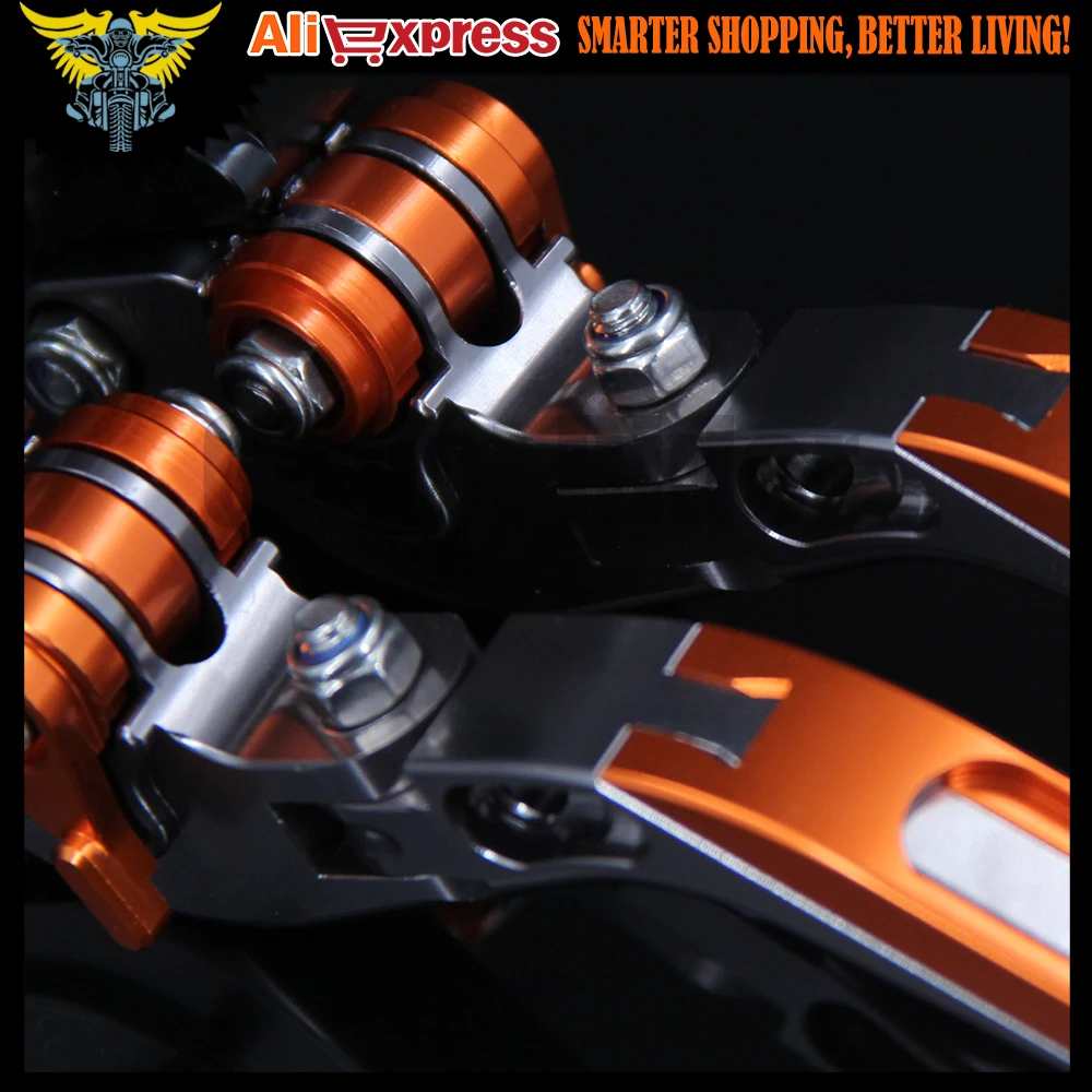 Мотоциклетные оранжевые + титановые складные Регулируемые рычаги тормозной