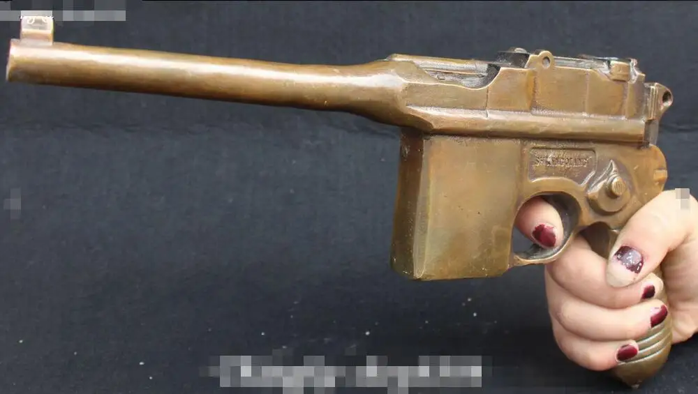 12 &quotКитайская народная Античная бронзовая имитация игрушечного пистолета
