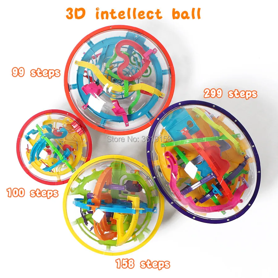 3D Magical Intellect Maze Ball 99/100/158/299steps,IQ Balance Magnetic Ball Marble Puzzle Game for Kid and Adult Toys