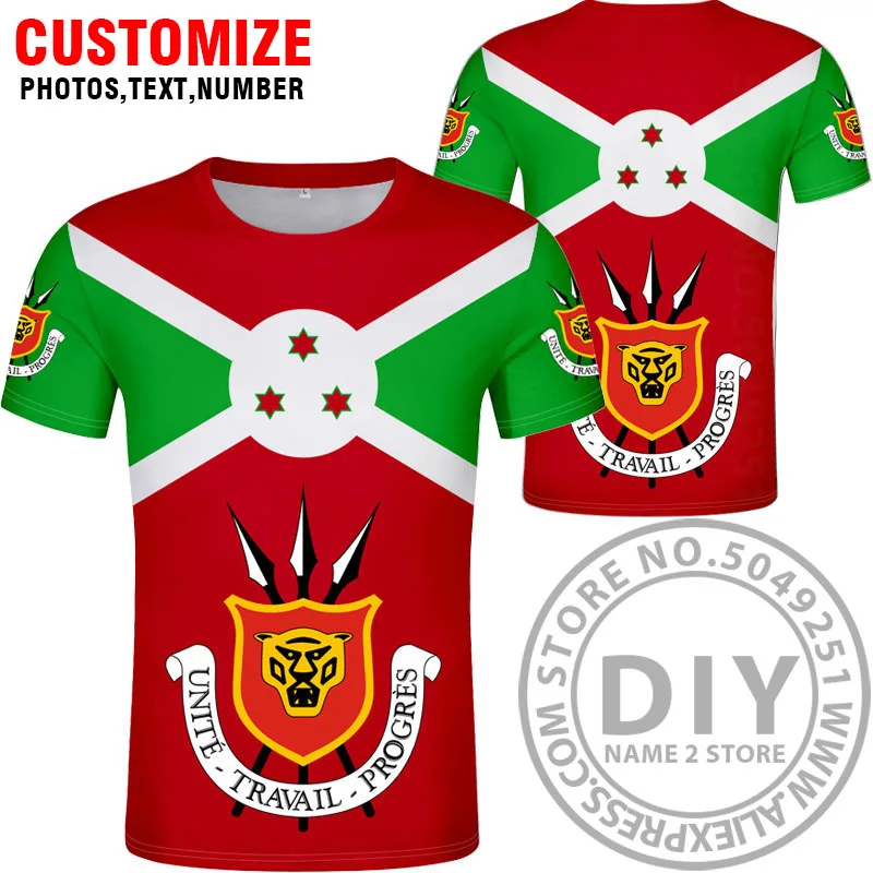 Style 8 BURUNDI t shirt logo free custom made name number bdi country t-shirt nation flag bi french burundian print black photo clothing - Цвет: Style 8