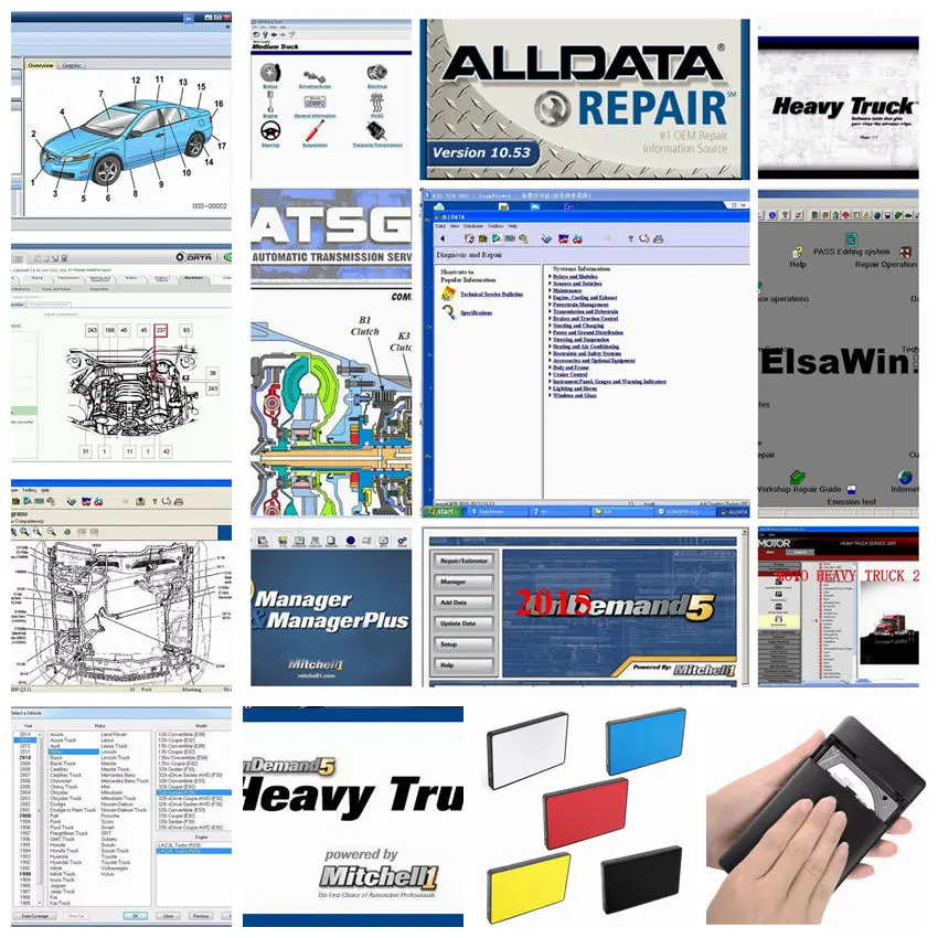 2020 программное обеспечение для ремонта автомобилей Alldata 10 53 all data and mit/chell2015 + heavy