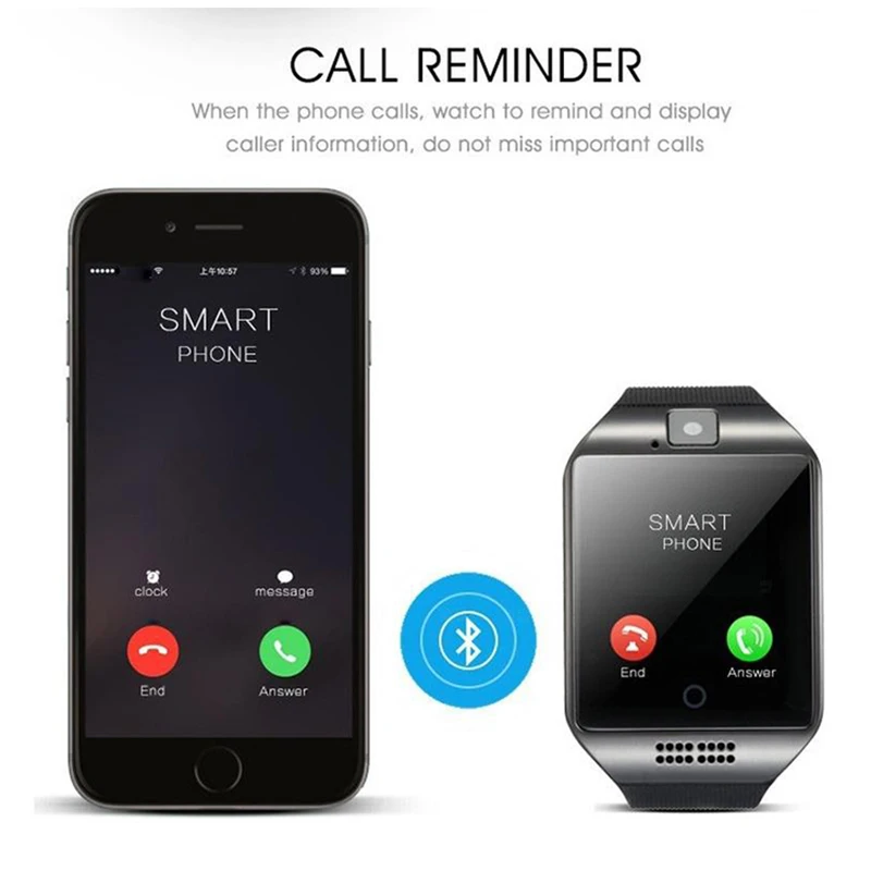 Smart Watch Men Waterproof IP67 Sim Card Android Cam Phone Sport Heart Rate Monitor IOS Compatible Better than dz09 | Электроника