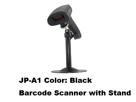 A1 Black with Stand JP-K11 чувствительный проводной лазер сканер штрихкодов usb-считыватель штрихкодов высокоскоростной 1d сканер кодов для магазина - Цвет: A1 Black with Stand