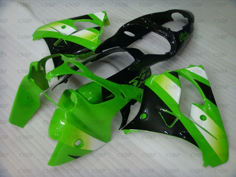 _ 2001 Обтекатели для Kawasaki Zx9r 2000 зеленые серебряные Пластиковые обтекатели