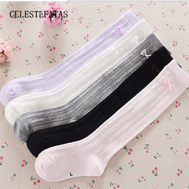 Носки для девочек до колена сетчатые носки половина детей Socken Chaussettes Enfants рюшами Носки kniekousen для девочек 4 пар/лот dcll-050-4p