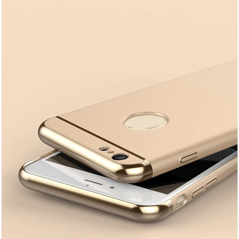Для iPhone 6 6S 7 8 Plus ультратонкая Противоударная Броня позолоченная рамка задняя