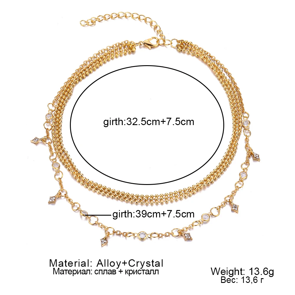 Винтажное многослойное женское ожерелье с кристаллами Starlight богемное модное