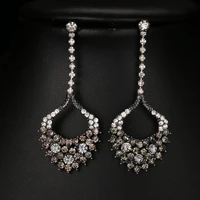 new style fashion exquisite cubic zirconia dangle drop earrings wedding accessories birthday giftstassel earrings e 096