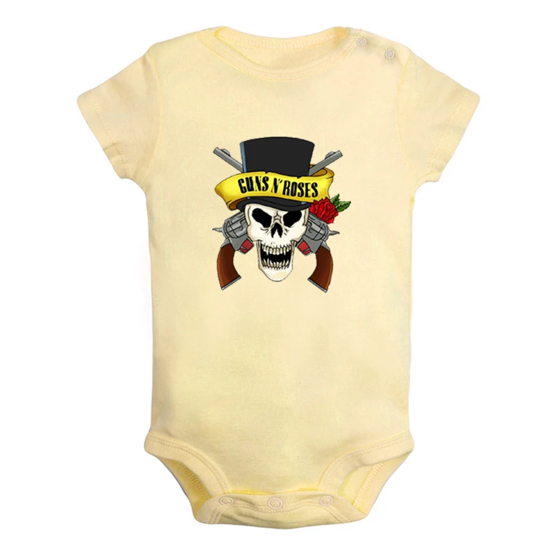 ieBodysuits1000Y Guns N' рок-группа, розы, Одежда для новорожденных девочек и мальчиков, комбинезон с короткими рукавами, комбинезон, хлопок - Цвет: ieBodysuits1000Y