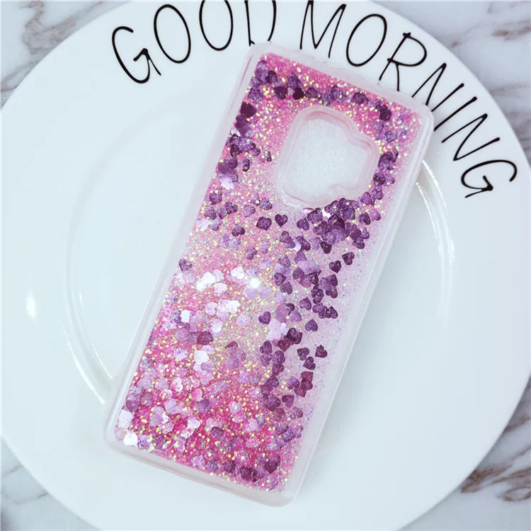 Единорог Жидкий чехол для samsung Galaxy J3 J5 J7 A5 3 7 A6 S9 плюс S8 A8 Note 9 8 чехол для iPhone XS Max 8 7 5 6s плюс - Цвет: Pink
