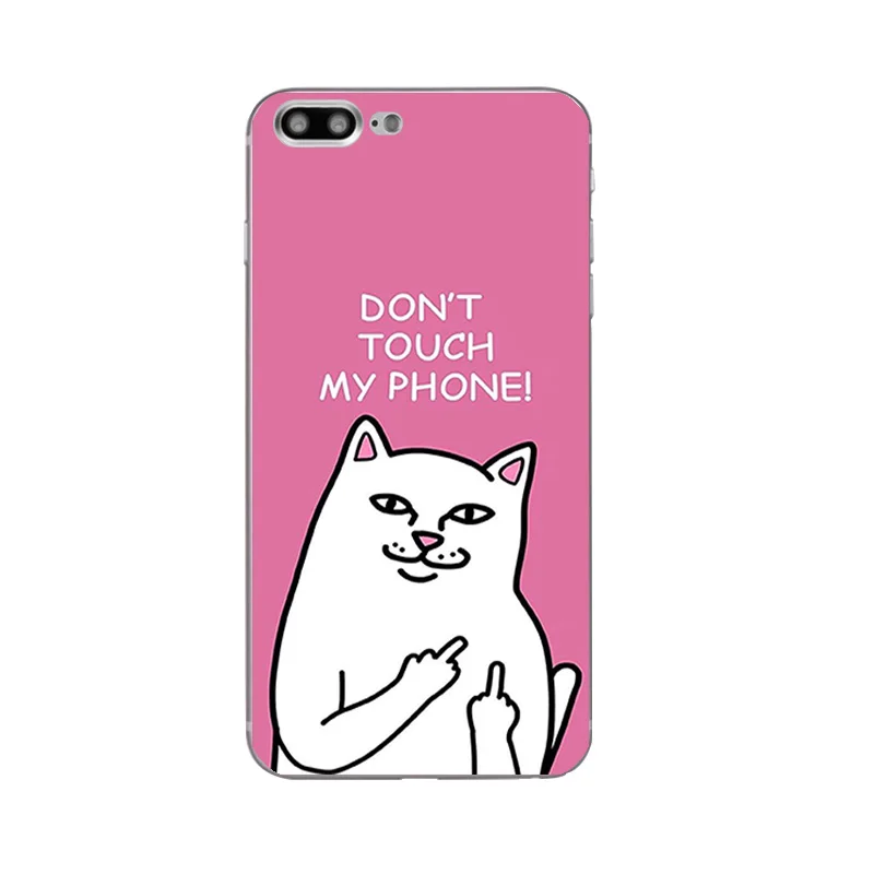 DIY For Apple iPhone 7 / 8 Plus 10 Phone Case X 5C 5S SE Shell Soft TPU 6S Cover Finger Cat Printing |