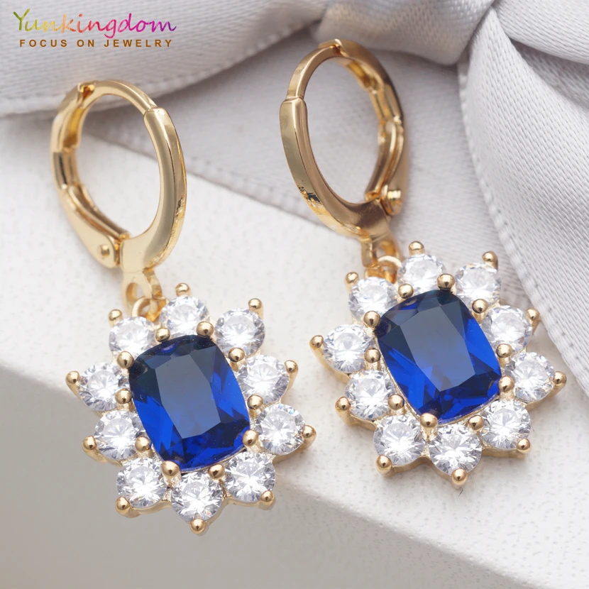 

Yunkingdom Fashion Gold Earring Hollow Round Cubic Zirconia Crystal Dangle/Drop Earrings for Women 13 Different Styles