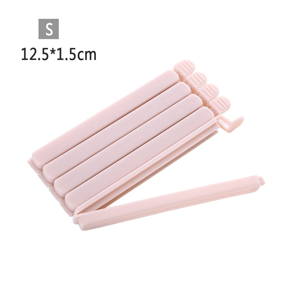 S light pink 5 шт. домашний зажим для уплотнения пищевых продуктов, сумки для хранения закусок, уплотнительный зажим, сохраняющий свежесть, кухонные аксессуары для хранения, 5 цветов - Цвет: S light pink