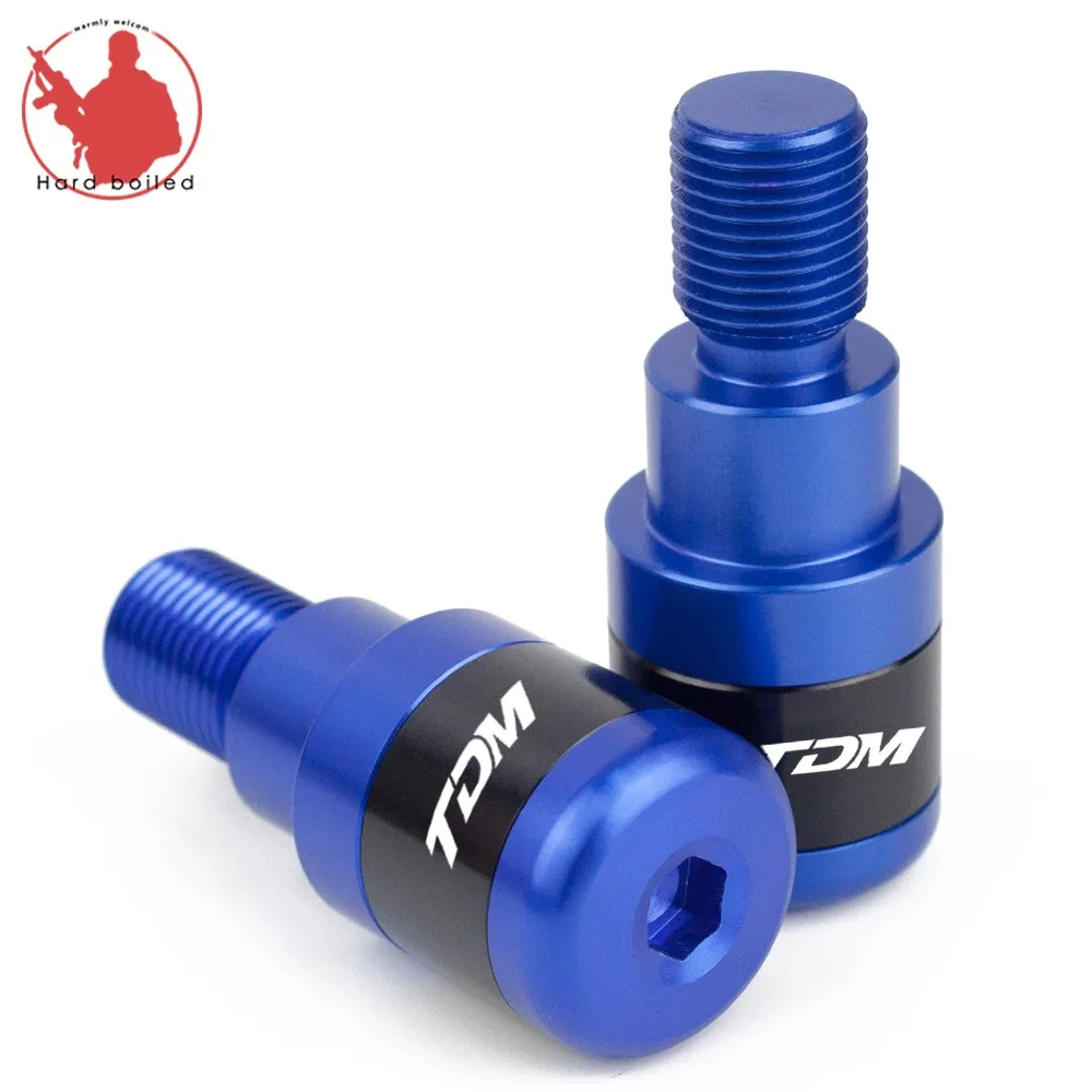 Синий Для Yamaha TDM 850 1991-1999 TDM 900A 2004-2010 7/" CNC руль мотоцикла рукоятка концы гири Антивибрационная заглушка - Цвет: Синий