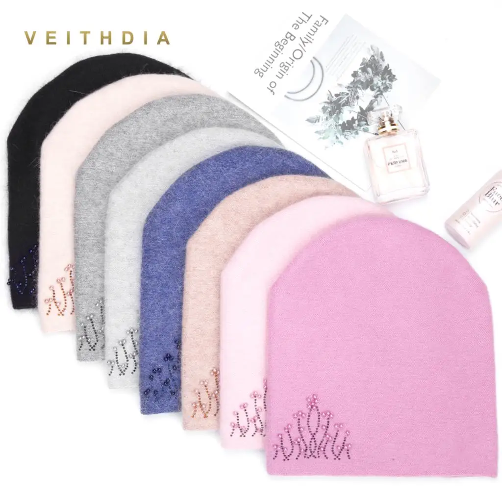 Женские кашемировые шапки VEITHDIA повседневные двухслойные плотные вязаные с