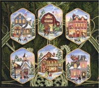 oneoom top quality lovely hot sell counted cross stitch kit christmas village ornament dim 08785