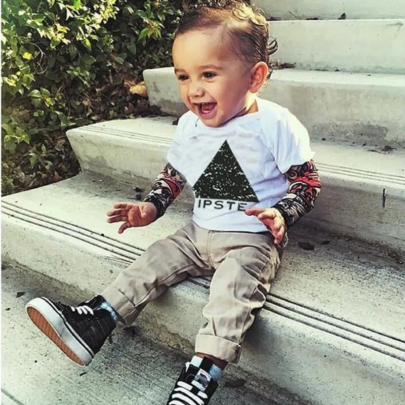 Детская Хлопковая футболка с длинными рукавами для мальчиков и девочек новинка
