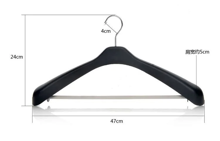 Очень большая черная пластиковая вешалка для одежды/пальто мужчин 47 см (5