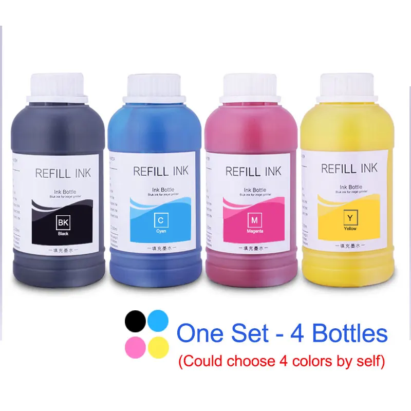One Set - 4 PCS 250 мл пигмент контейнер с чернилами для hp Designjet 500 800 4000 5000 5500 T770 T790 T1100 T1300 Z2100 T2300 Z3100 Z5200 Z5400 чернила для принтера - Цвет: One Set - 4 PCS