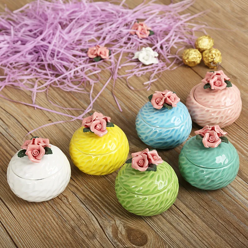 6 видов цветов керамическая коробка для ювелирных изделий серьги гвоздики