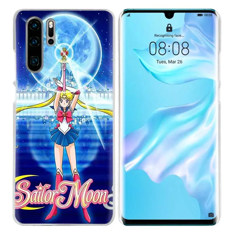 Чехол Sailor Moon Kawai для huawei P20 P30 P Smart Nova 4 3i P10 P9 P8 mate 10 20 lite Pro Mini, жесткий чехол для телефона из ПК, Новинка