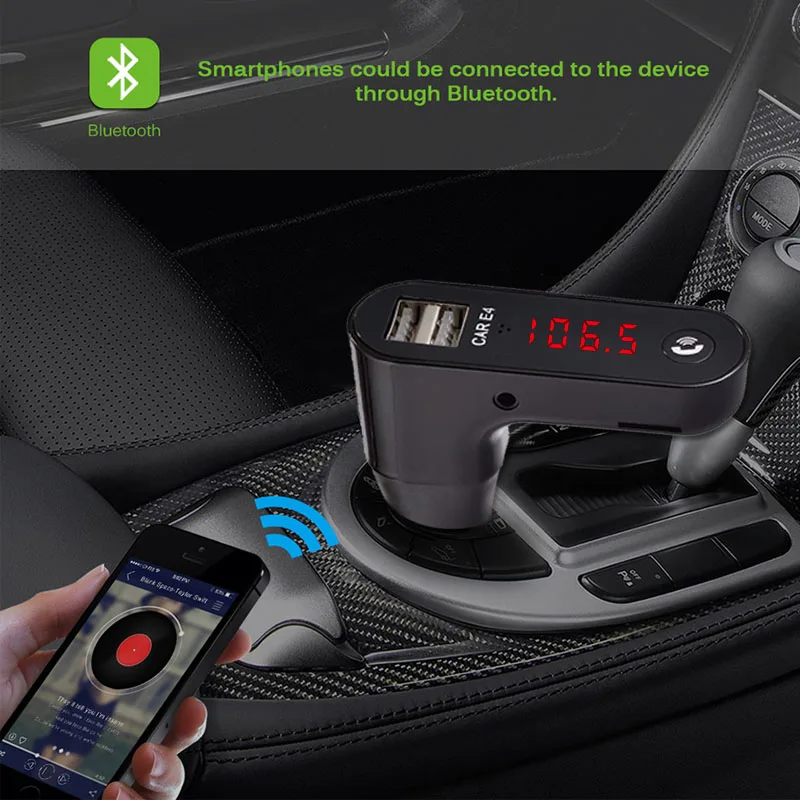 Bluetooth Fm трансмиттер Aux беспроводной аудио плеер автомобильный комплект громкой
