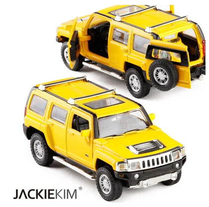 Yellow Высокая симуляция 1:32 H3 сплав модель автомобиля акустооптические полицейские транспортные средства Matal модель автомобиля для детей подарки на день рождения игрушка - Цвет: Yellow