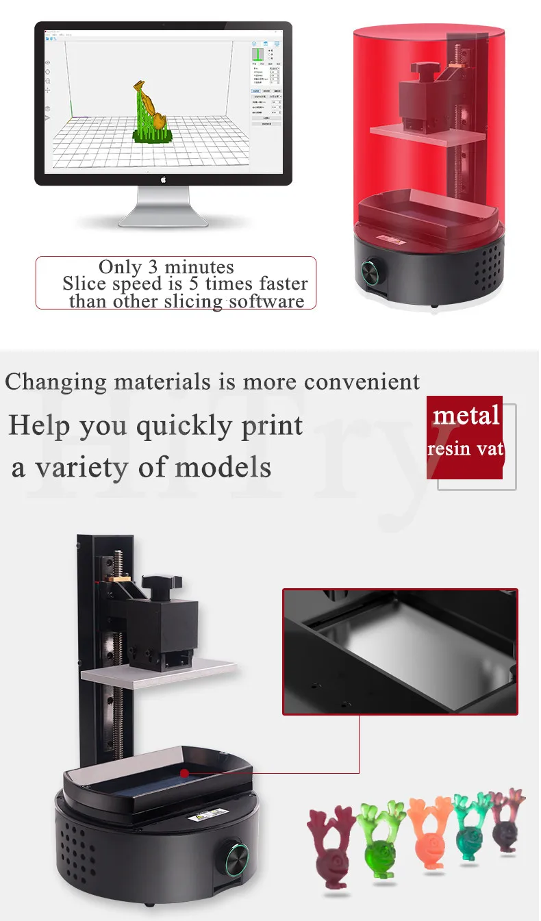 Sparkmaker смолы 3d принтер 405nm смолы Lcd мини настольный типы sla 3d принтер УФ 3d принтер