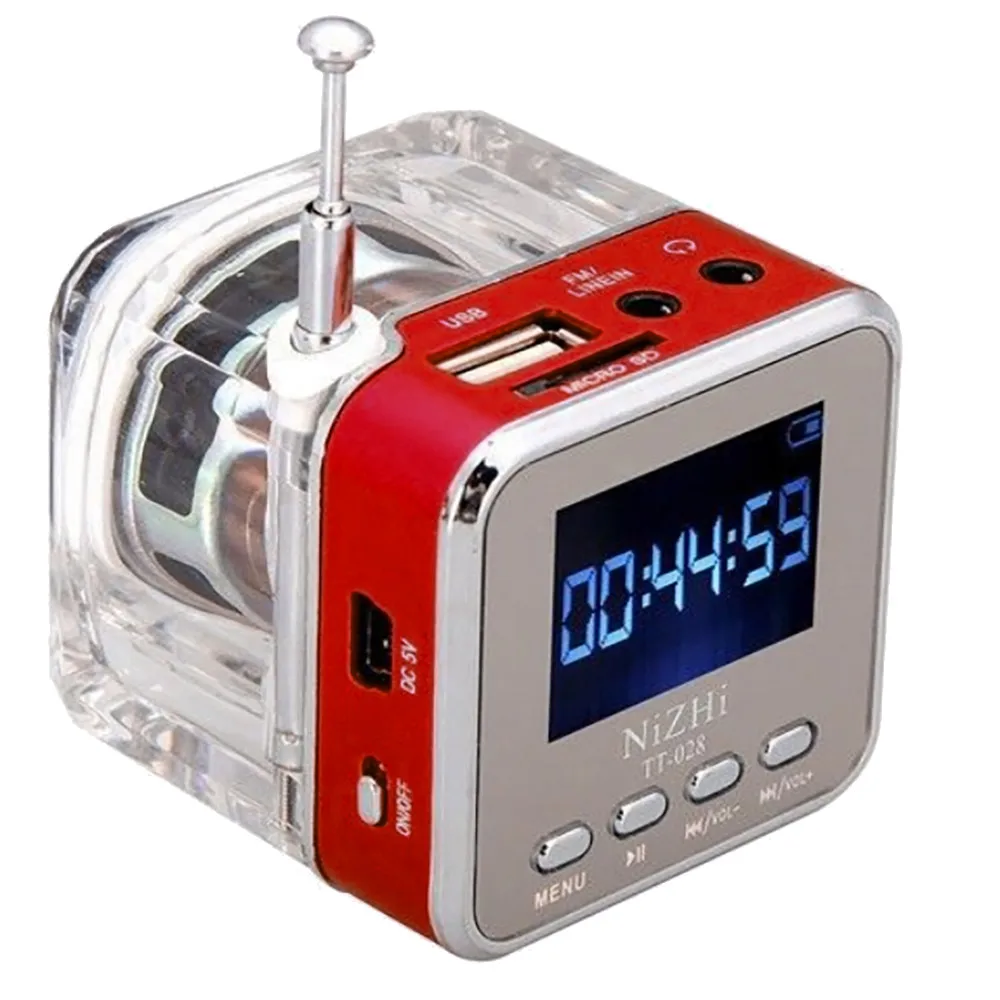 Портативный мини-динамик 3 Вт USB карта MicroSD FM-радио ЖК-дисплей динамик музыкальный