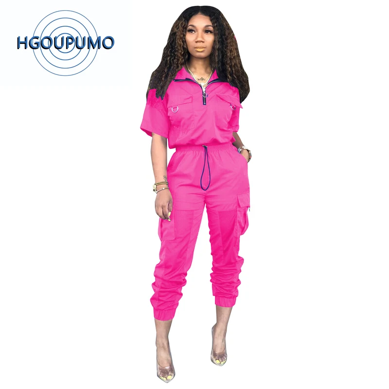 Спортивный костюм из двух предметов с прозрачной сеткой Свободный Топ на молнии