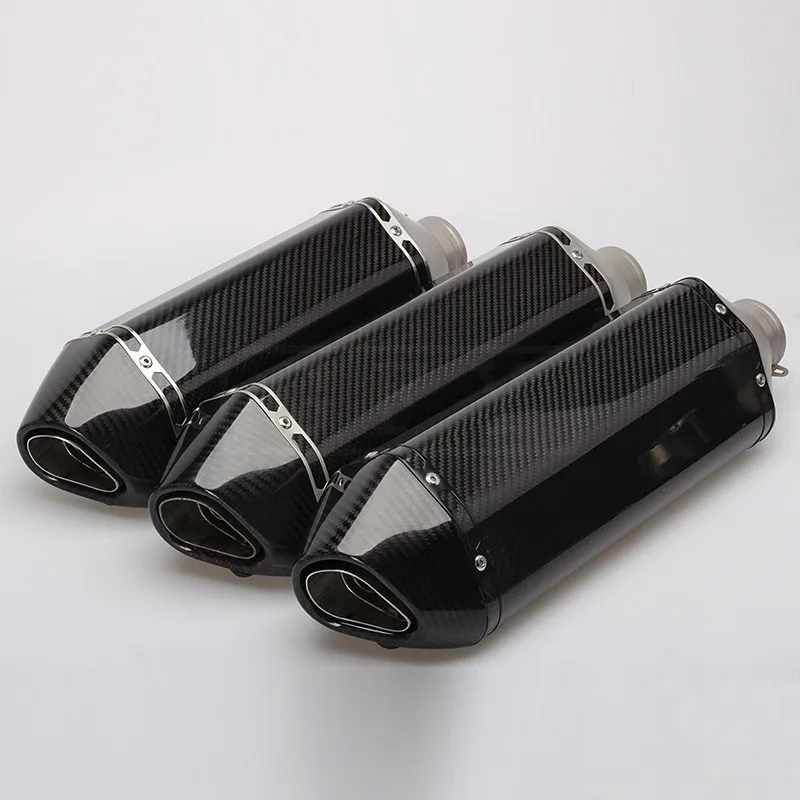 Универсальный 51 мм Мотоцикл углеродного глушитель выхлопной трубы с Стикеры для
