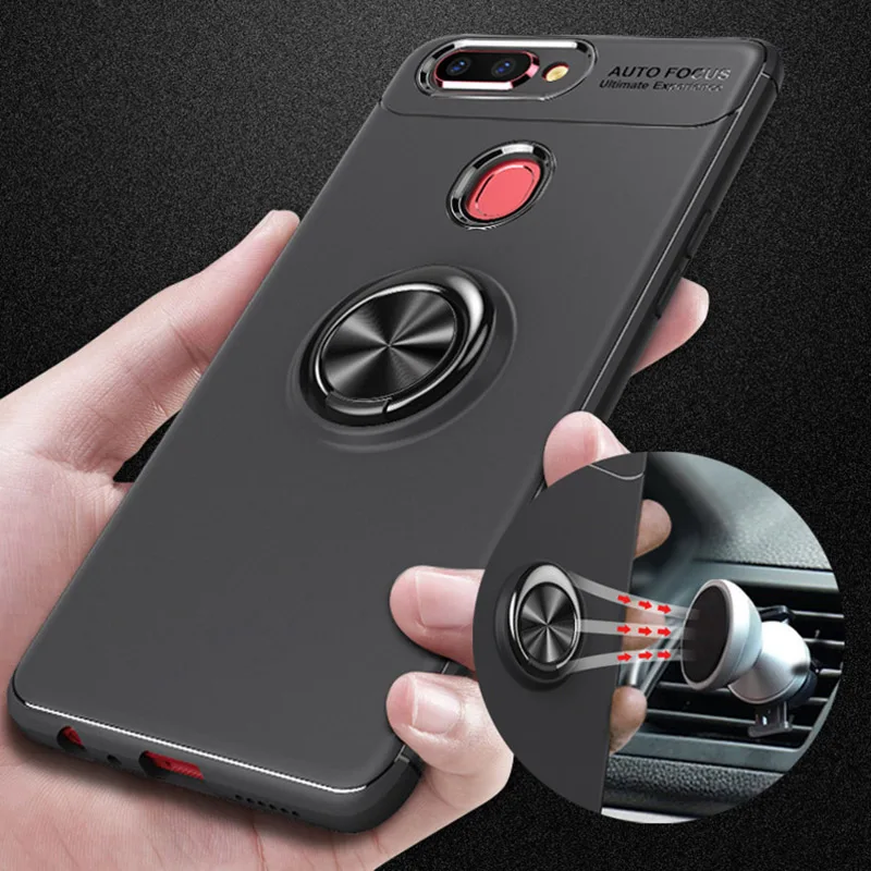 Case For OPPO R11 R9 A59 F1S Plus 360 Degree Rotation Ring Holder Magnetic Car Stand Phone Cover With Finger Kickstand |