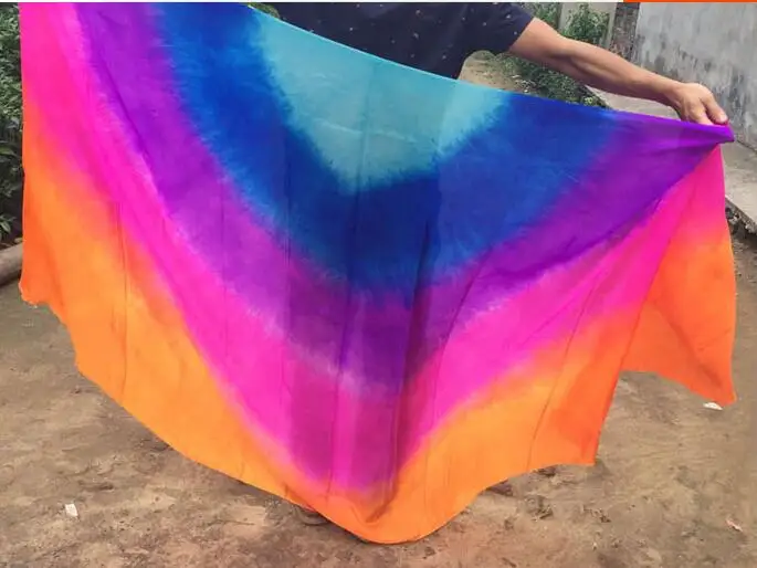 Шелковая вуаль для танца живота 100% Purel полукруглый шарф аксессуар индийского 2 5*1