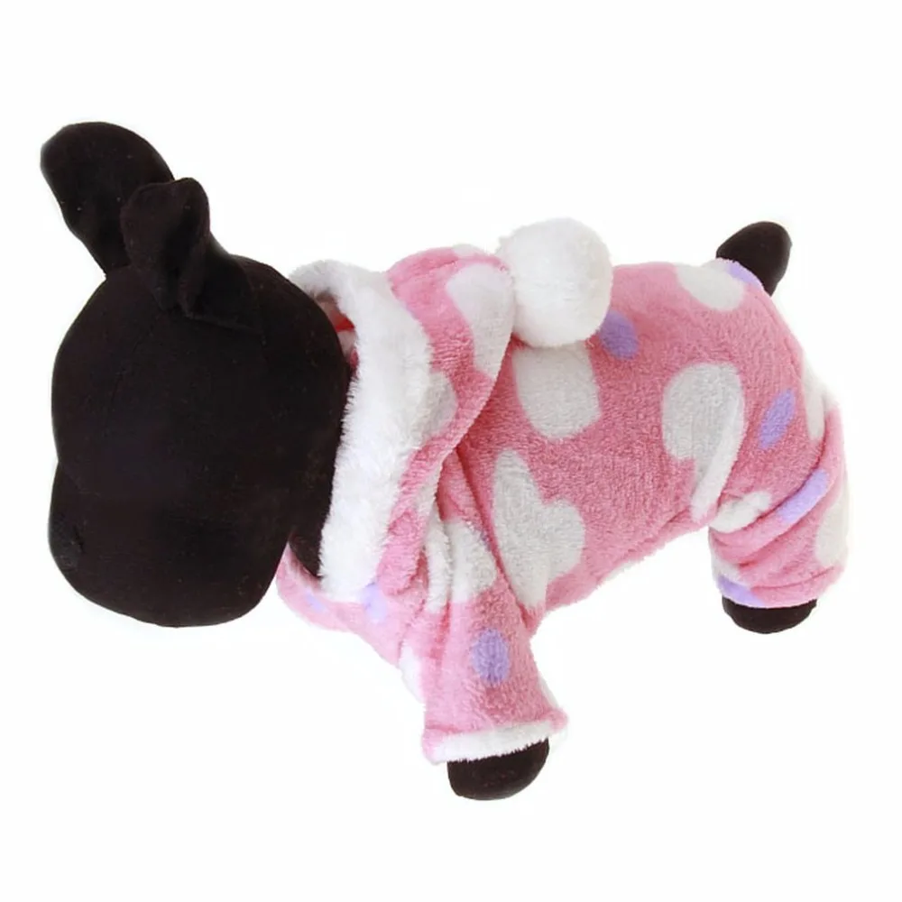 Lovable Dogs Hooded Sweatshirt Pink Heart Printing Cotton Pets Puppy Coat Animals Clothes For Teddy Chihuahua | Дом и сад