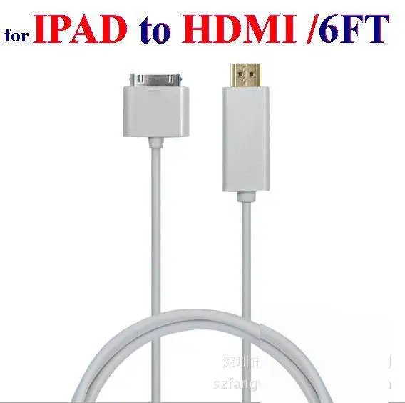 250 шт./лот * для ipad к HDMI-кабелю 6 футов/1 8 м док-разъем HDMI HDTV аудио видео кабель