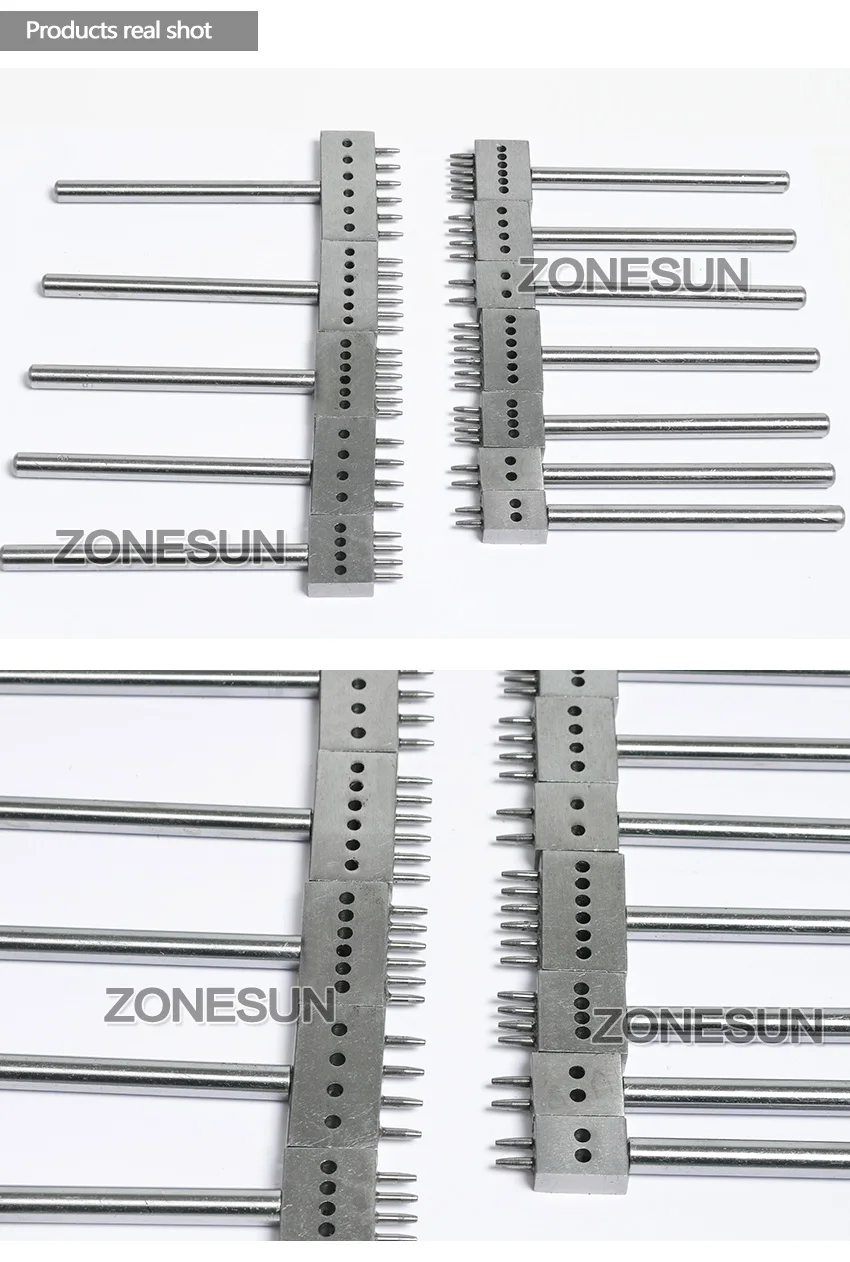 ZONESUN дыропробивной станок для кожи перфорация нескольких размеров опциональный ручной инструмент стальная стамеска для кожи