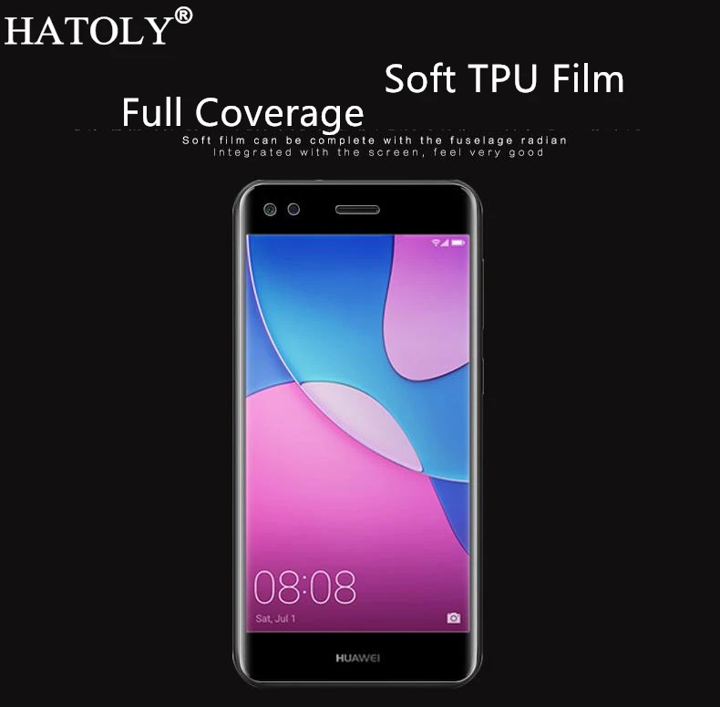 Мягкая нано пленка из ТПУ для huawei Y6 Pro 2017 Защита экрана P9 Lite Mini Enjoy 7 с полным