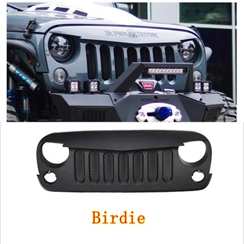 Белый Автомобильный Стайлинг для Jeep Wrangler JK 2007- АБС Пластик Неокрашенный Черный Цвет спереди гоночные решетки блестящие спереди центр решетки радиатора - Цвет: Белый
