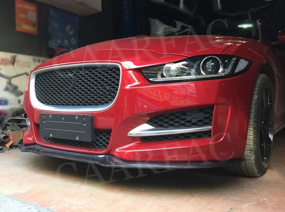 Для XE углеродного волокна передний спойлер сплиттер для Jaguar XE Sedan 4 двери- головка бампера подбородок Лопата защитный фартук