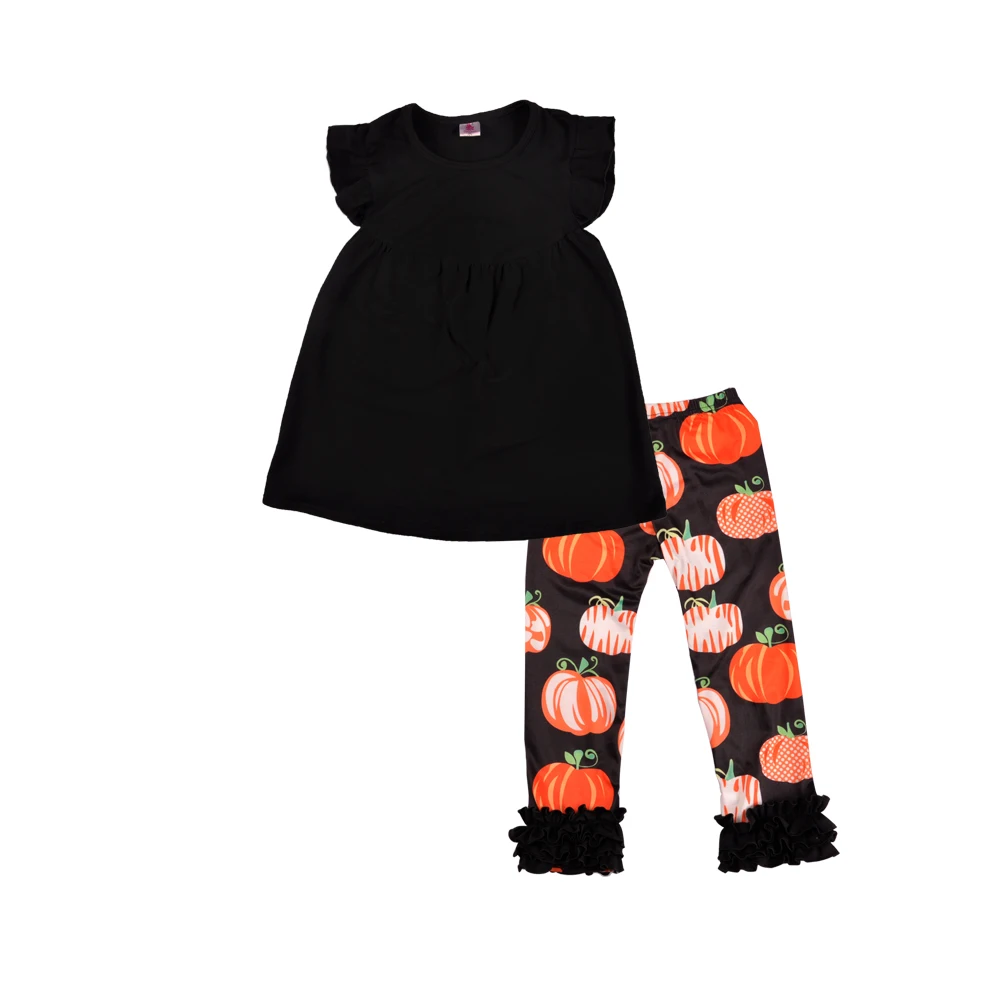Halloween Day New Arrival Baby Girl Summer Clothes Cute Pumpkin Pattern With Ruffle Pants Set Boutique Clothing 2GK807-483 | Детская