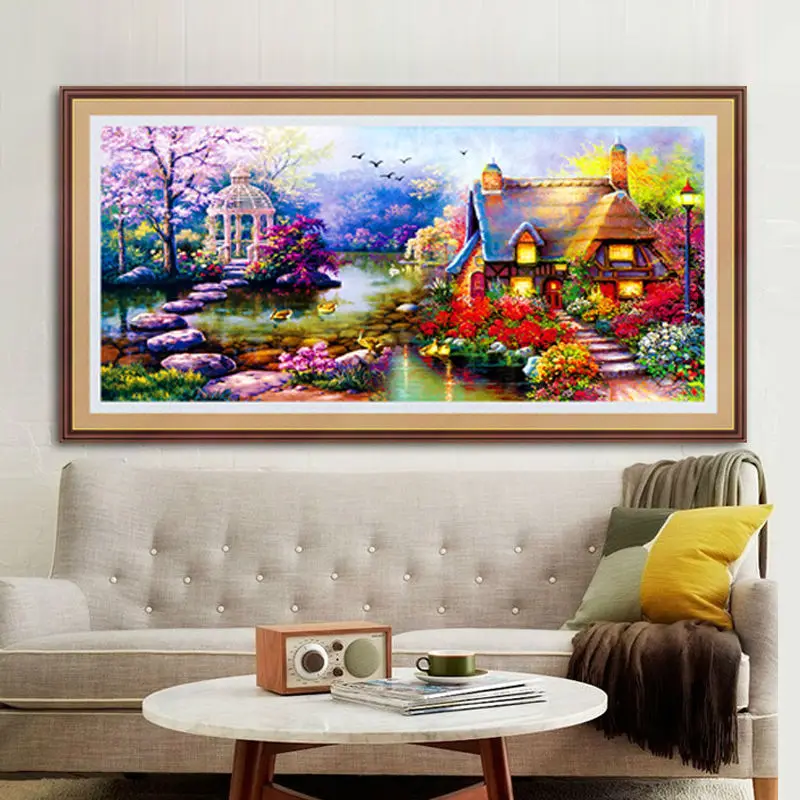 GLymg Arts Crafts 5D Diy Алмазные Картина Вышивка крестом европейского стиля сада Круглый