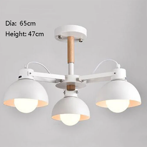 White 3 lights Современная люстра в скандинавском стиле с поворотом на 180 градусов E27 Светодиодный Люстра из кованого железа для кухни, гостиной, спальни, ресторана, отеля - Цвет корпуса: White 3 lights