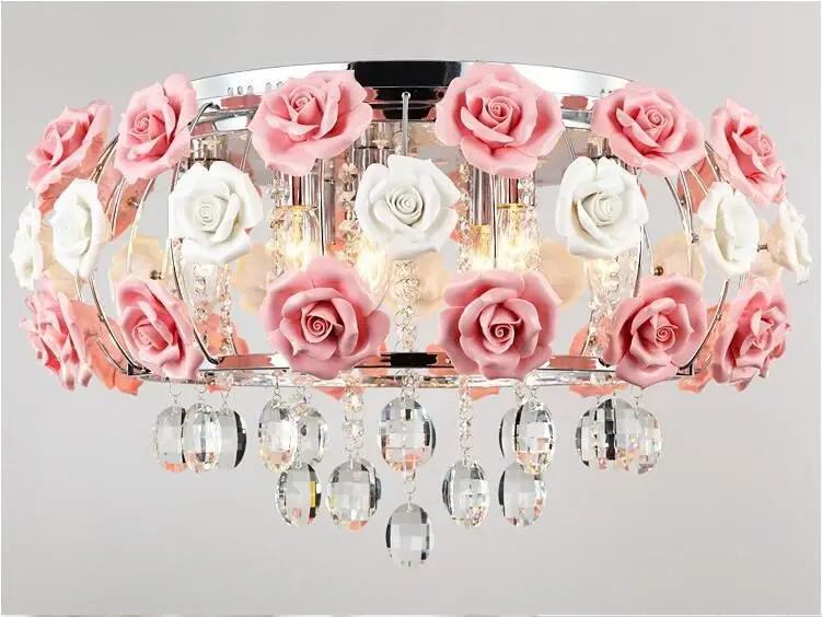 Современный цветок формы стекла хрустальная люстра ресторан светильник в форме